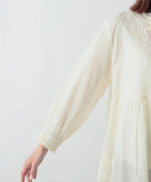 ラクノウ風刺繍コットンチュニック　(ホワイト)