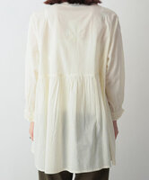 ラクノウ風刺繍コットンチュニック　(ホワイト)