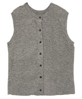 かのこ編み再生ポリエステルニット2wayベスト　(グレー)
