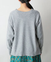 かのこ編み再生ポリエステルニット2wayカーディガン　(グレー)