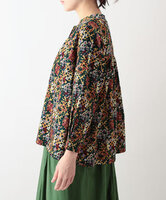 ブーケプリントコットンコーデュロイブラウス　(イエロー)