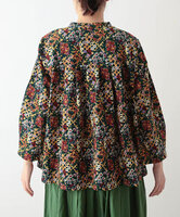 ブーケプリントコットンコーデュロイブラウス　(イエロー)