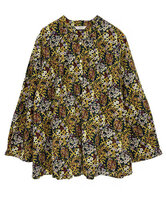 ブーケプリントコットンコーデュロイブラウス　(イエロー)