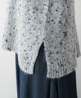 ウールブレンドカラフルネップヤーンプルオーバー