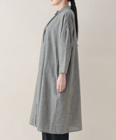 綿麻chidori-goushiギャザーシャツワンピース