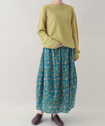 カンタ風ドビーコクーンスカート　 (ターコイズ)