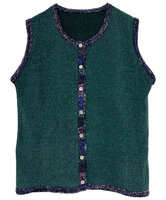 絣モールパイピング前開きベスト 日本製