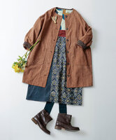 スラブストーンウォッシュ&小さいポルカドットラフコート