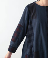 カディ・パッチワークコクーンワンピース