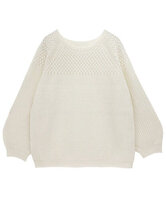 ホールガーメント ニットパフ袖・プルオーバー 日本製　(アイボリー)