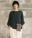 ホールガーメント ニットパフ袖・プルオーバー 日本製　(チャコール)