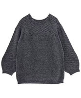 ホールガーメント ニットパフ袖・プルオーバー 日本製　(チャコール)