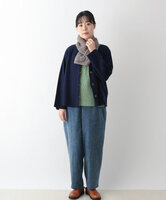 ほっこり縮絨ウールカーディガン　(ネイビー)