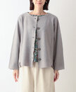 ほっこり縮絨ウールカーディガン　(ライトグレー)