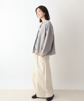 ほっこり縮絨ウールカーディガン　(ライトグレー)