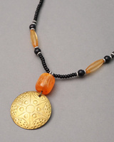 (ケニア)　真鍮プレート&メビーズ　ネックレス　 No.226