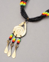 (ケニア)　真鍮フリンジ&メビーズ　ネックレス　 No.228