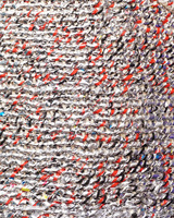 ケニア　サイザル&ビニールバッグ　9インチ　(シルバー/レッド)