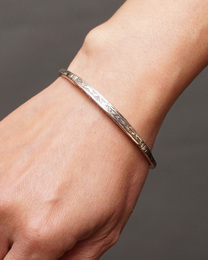 (マリ)　トゥアレグ　ニッケル　スクエアバングル　No.3　レディースサイズ