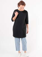 綿スラブ天竺・チュニック(ブラック)