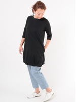 綿スラブ天竺・チュニック(ブラック)