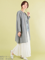 スラブコットンリネン 2Wayチュニック (グレー)