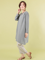 スラブコットンリネン 2Wayチュニック (グレー)