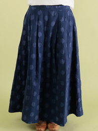 エンボスドットコットンスカート  (ブルー)