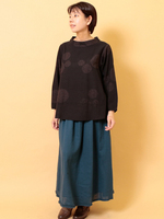 オーガニックコットンダブルガーゼ・スカート (ネイビー)