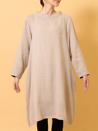 オーガニックコットンダブルガーゼ・チュニック (グレー)