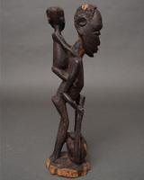 (タンザニア)　黒檀木彫り 父子像　37cm