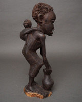 (タンザニア)　黒檀木彫り 母子像　44cm