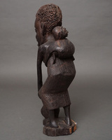 (タンザニア)　黒檀木彫り 母子像　44cm