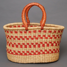 (ブルキナファソ)　楕円マルシェバスケット　(L)　No.10