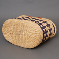 (ブルキナファソ)　楕円マルシェバスケット　(L)　No.11