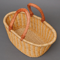 (ブルキナファソ)　楕円マルシェバスケット　(M)　No.18