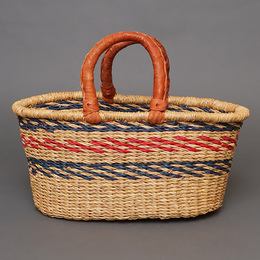 (ブルキナファソ)　楕円マルシェバスケット　(M)　No.19