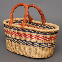 (ブルキナファソ)　楕円マルシェバスケット　(M)　No.19