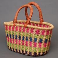 (ブルキナファソ)　楕円マルシェバスケット　(M)　No.20