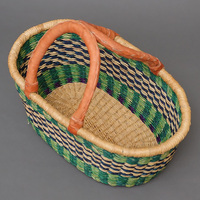 (ブルキナファソ)　楕円マルシェバスケット　(M)　No.21