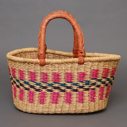 (ブルキナファソ)　楕円マルシェバスケット　(M)　No.22