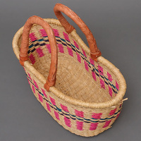 (ブルキナファソ)　楕円マルシェバスケット　(M)　No.22