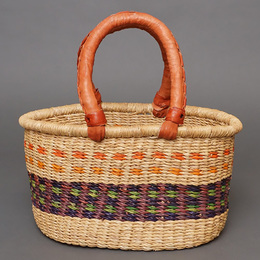 (ブルキナファソ)　楕円マルシェバスケット　(M小さめ)　No.23