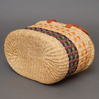 (ブルキナファソ)　楕円マルシェバスケット　(M小さめ)　No.23