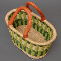 (ブルキナファソ)　楕円マルシェバスケット　(M小さめ)　No.24