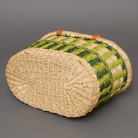 (ブルキナファソ)　楕円マルシェバスケット　(M小さめ)　No.24