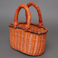 (ブルキナファソ)　楕円マルシェバスケット　(S)　No.5
