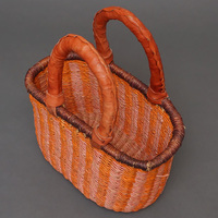 (ブルキナファソ)　楕円マルシェバスケット　(S)　No.5