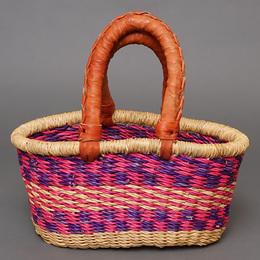 (ブルキナファソ)　楕円マルシェバスケット　(S)　No.6