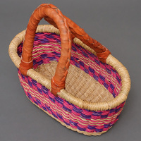 (ブルキナファソ)　楕円マルシェバスケット　(S)　No.6